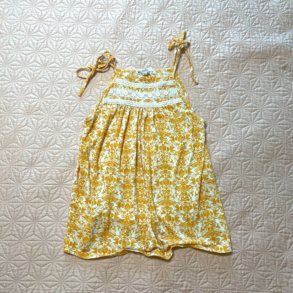 Wall Flower Yellow Print Tie Tanktop